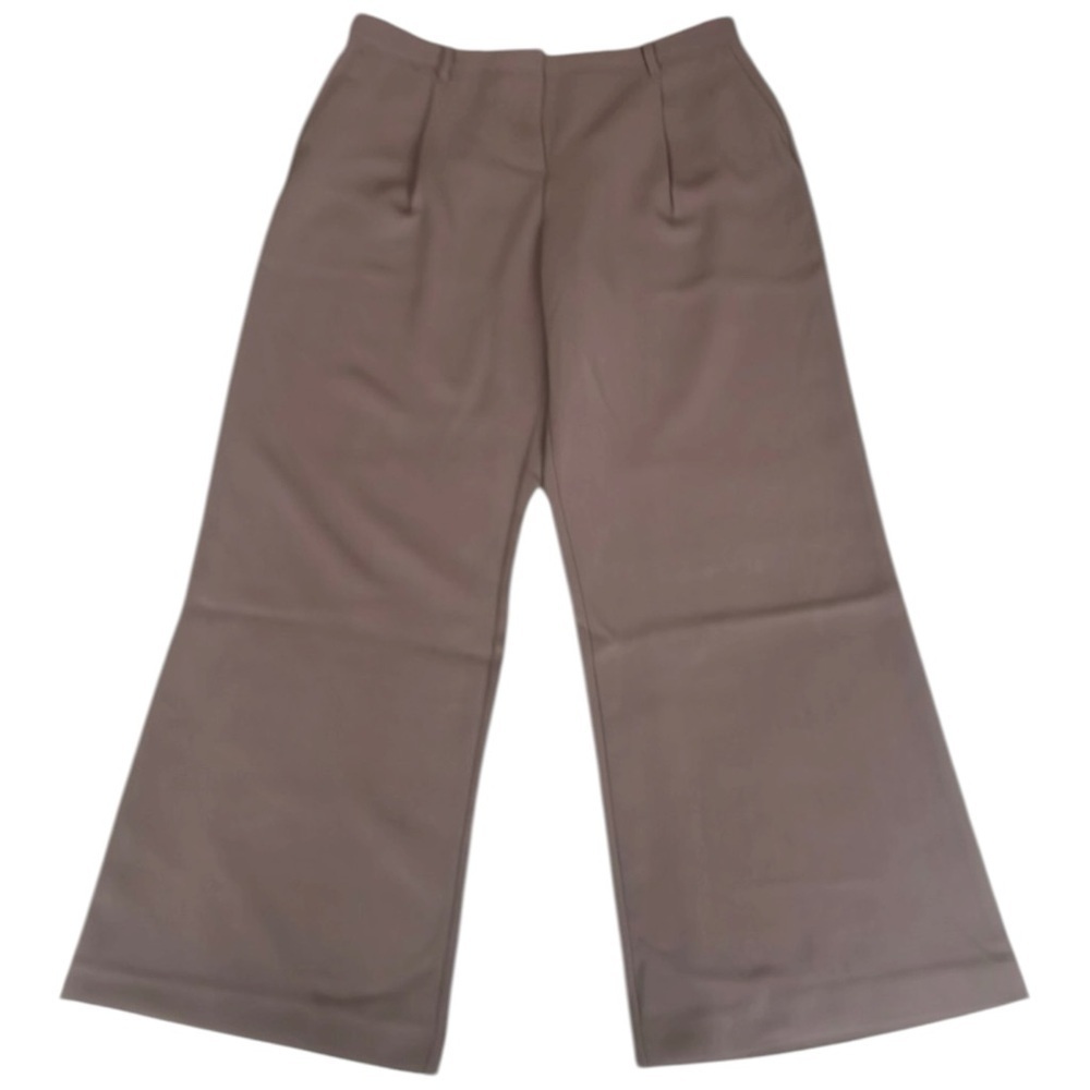 NWT DKNY Women's Taupe Pants sz 14 Elasticized Back wide leg